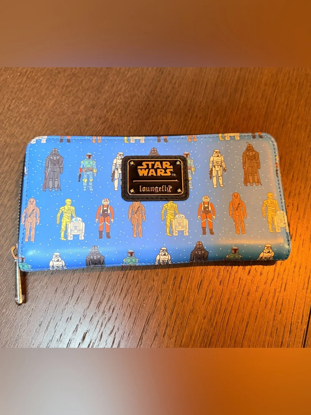 Loungefly Blue Star Wars All Around Zip Character Print Wallet
